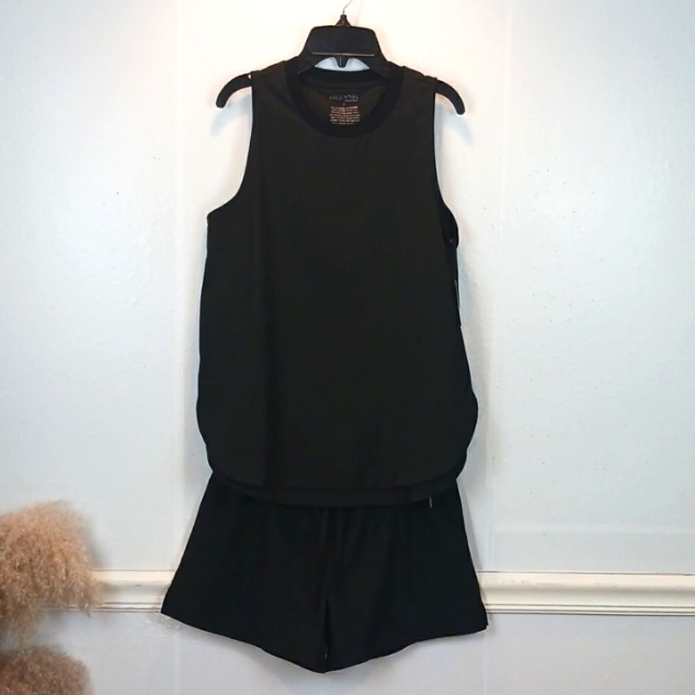 Half moon women's black lounge/ pajamas short set size small